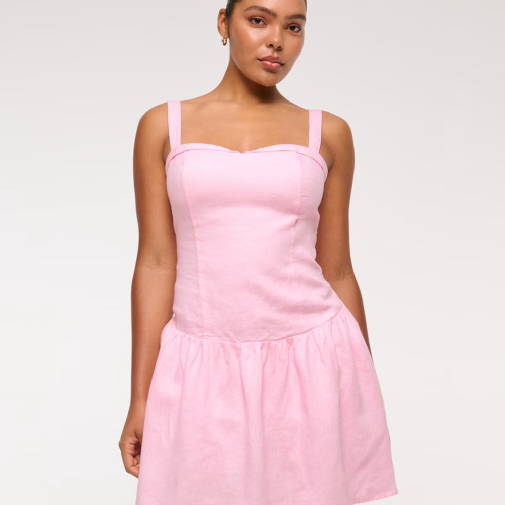 Abercrombie Premium Linen Drop-Waist Skort in size SMALL TALL